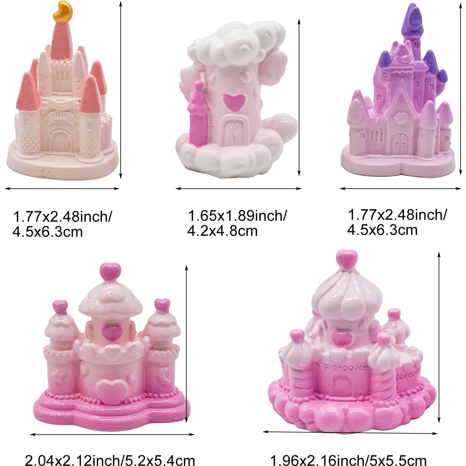 5 Figuras de Castillo en Miniatura Pinenjoy - Resina 4-6 cm