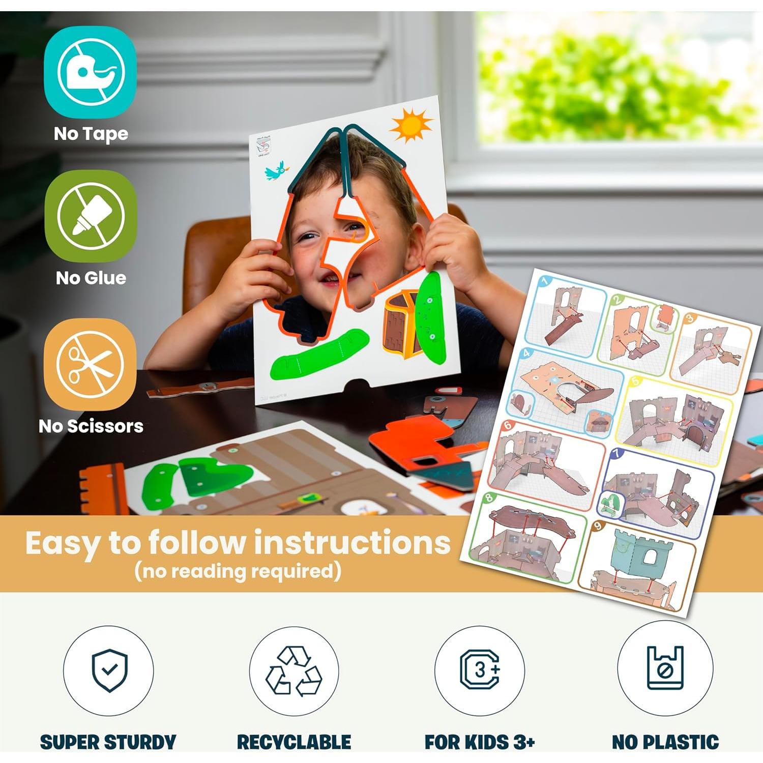 Castillo del Reino Curioso Playper - Juego Construible para Niños 3-8 Años