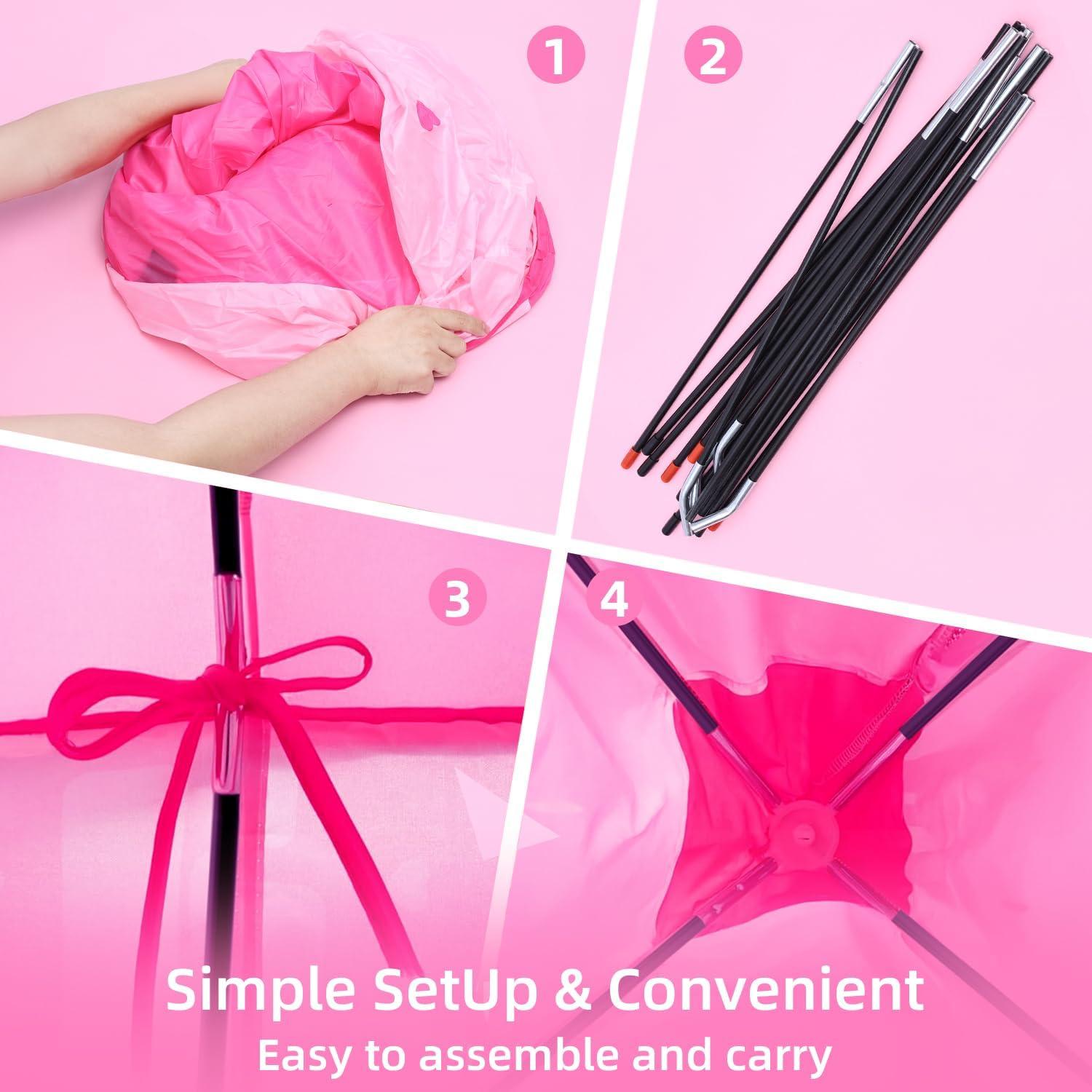 Carpa de Princesa LXDHSRTA 13 Piezas con Luces LED Púrpura