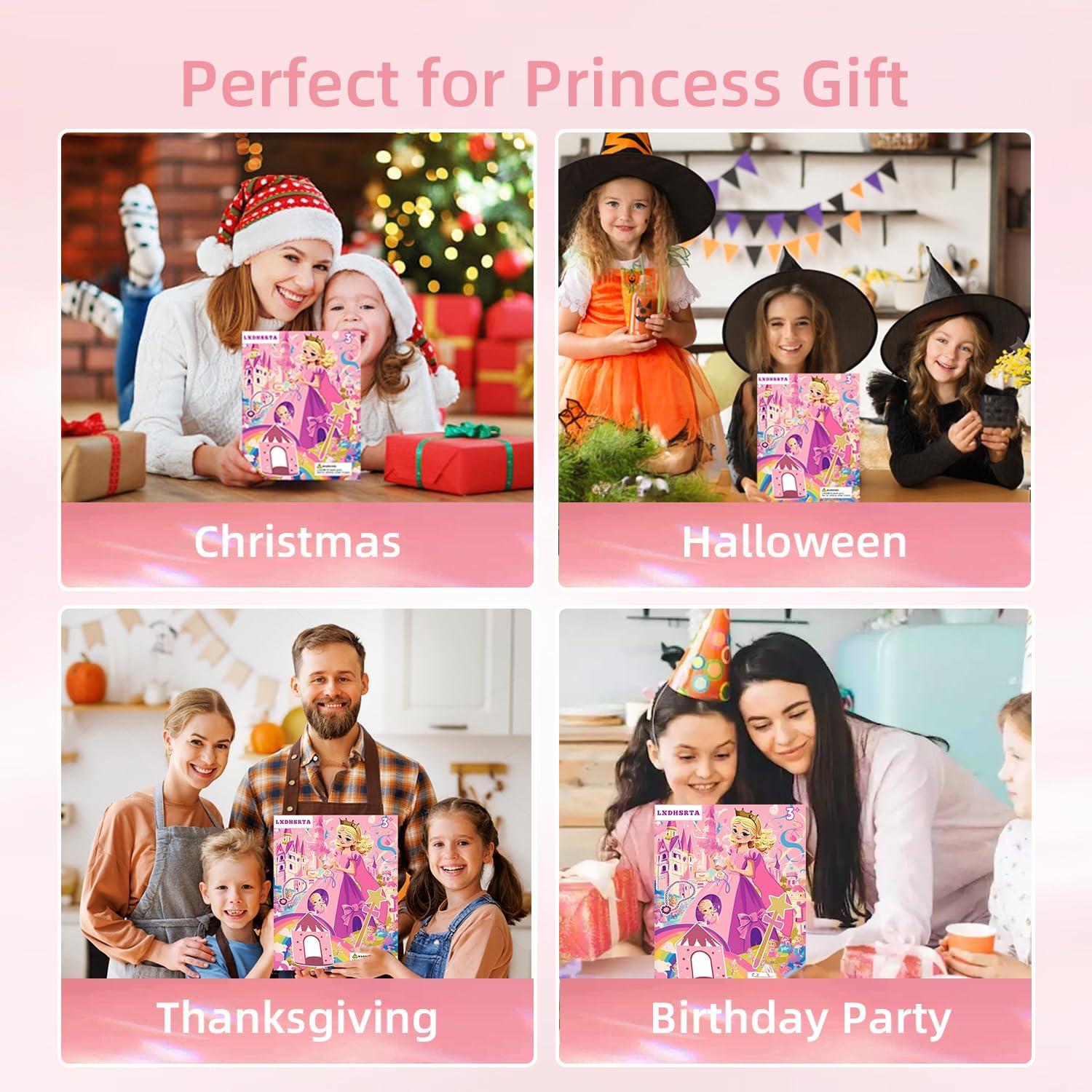 Carpa de Princesa LXDHSRTA 13 Piezas con Luces LED Púrpura