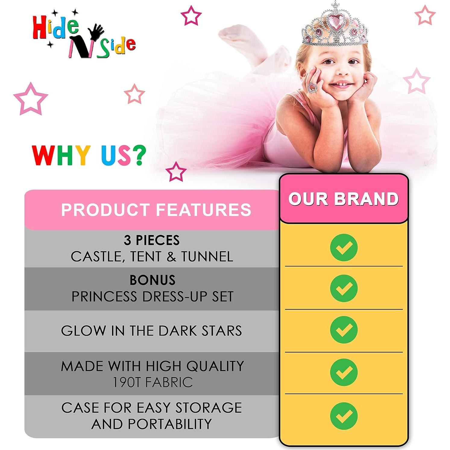 Conjunto de Princesa Hide-N-Side con Castillo y Túnel - 1.90 kg