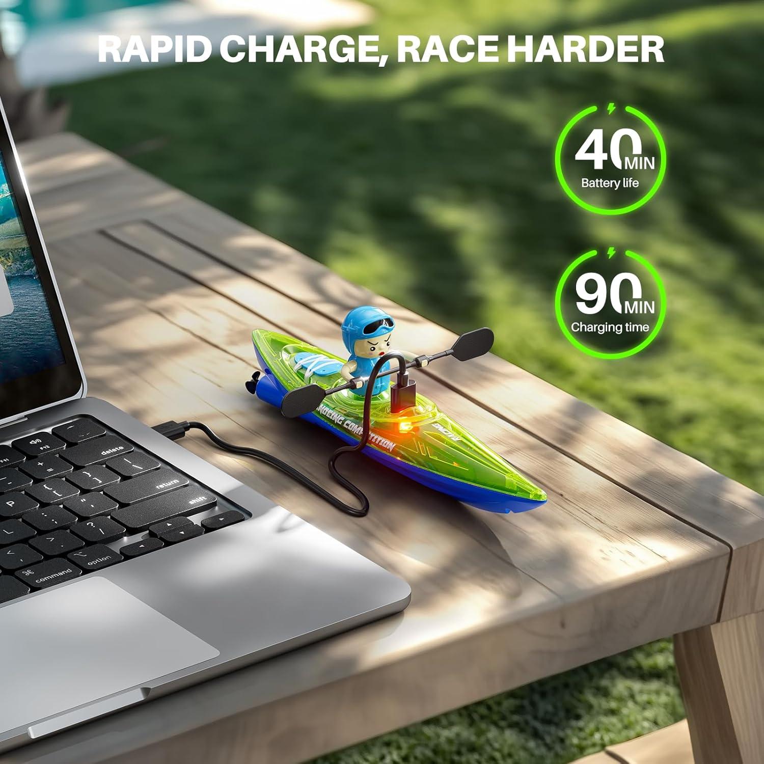 Barcos RC Kayak SYMA - Paquete de 2, 40 Min de Juego, LED