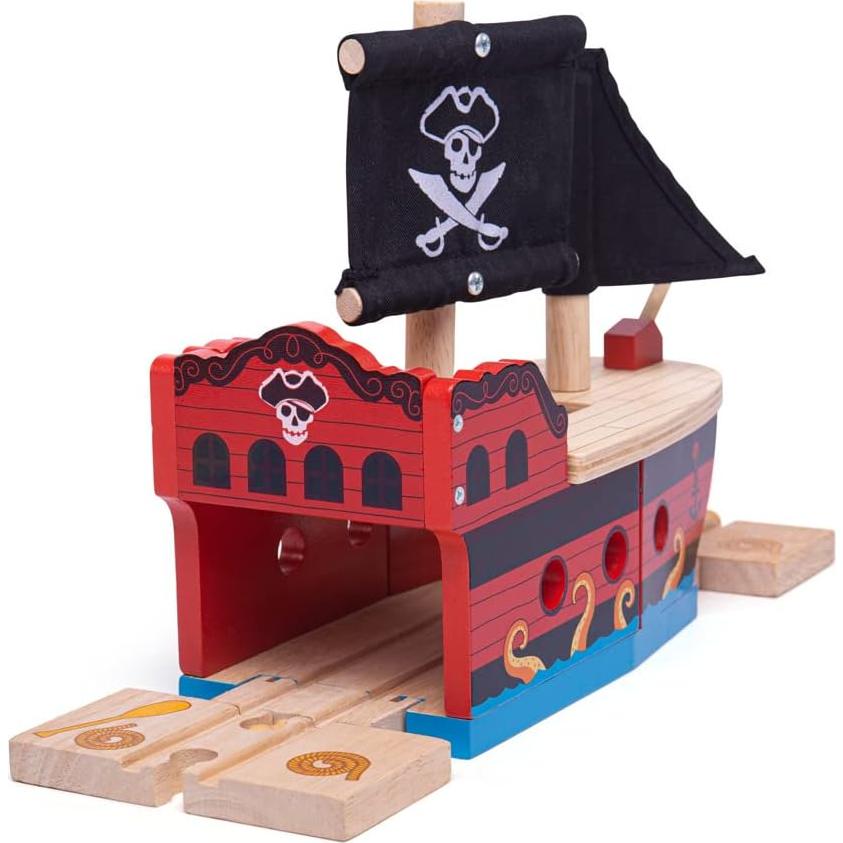 Galeón Pirata de Madera Bigjigs Rail - Juguete 22.5 cm