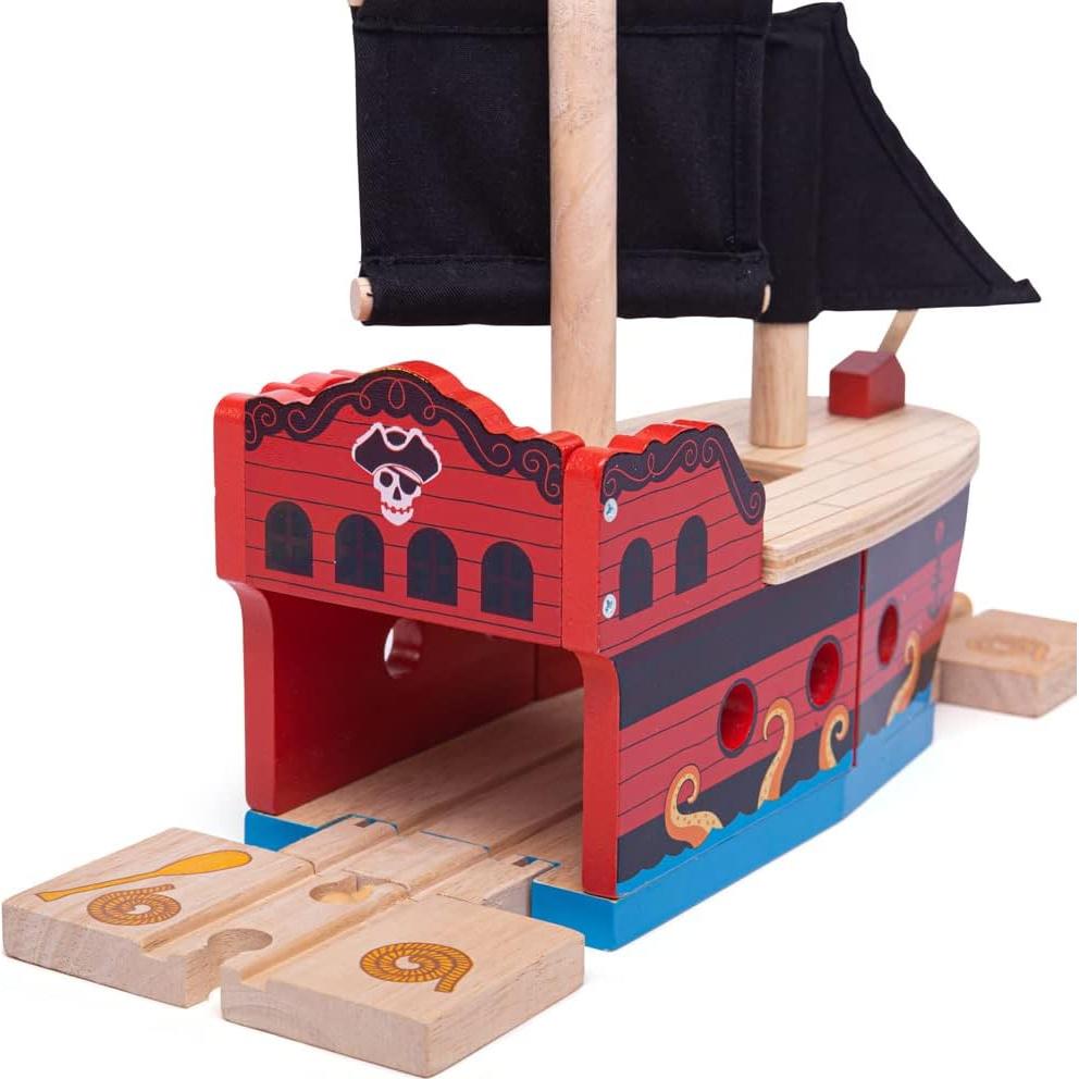 Galeón Pirata de Madera Bigjigs Rail - Juguete 22.5 cm