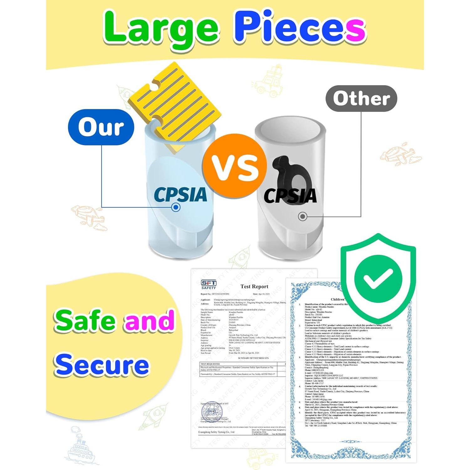 Rompecabezas de Madera Montessori Yetonamr 6 Piezas Vehículos