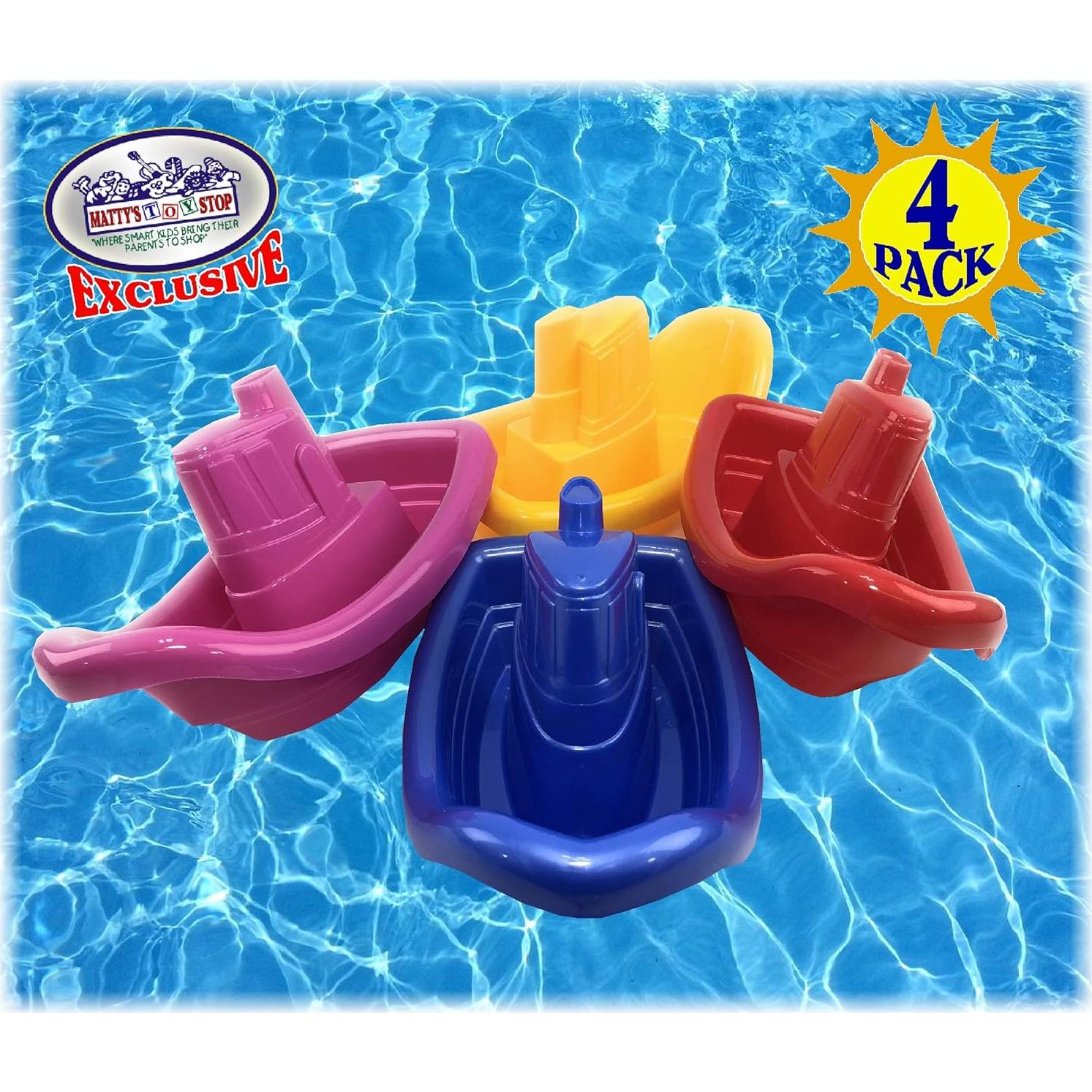 Conjunto de 4 Barcos de Remolque Plástico Matty's Toy Stop 28 cm
