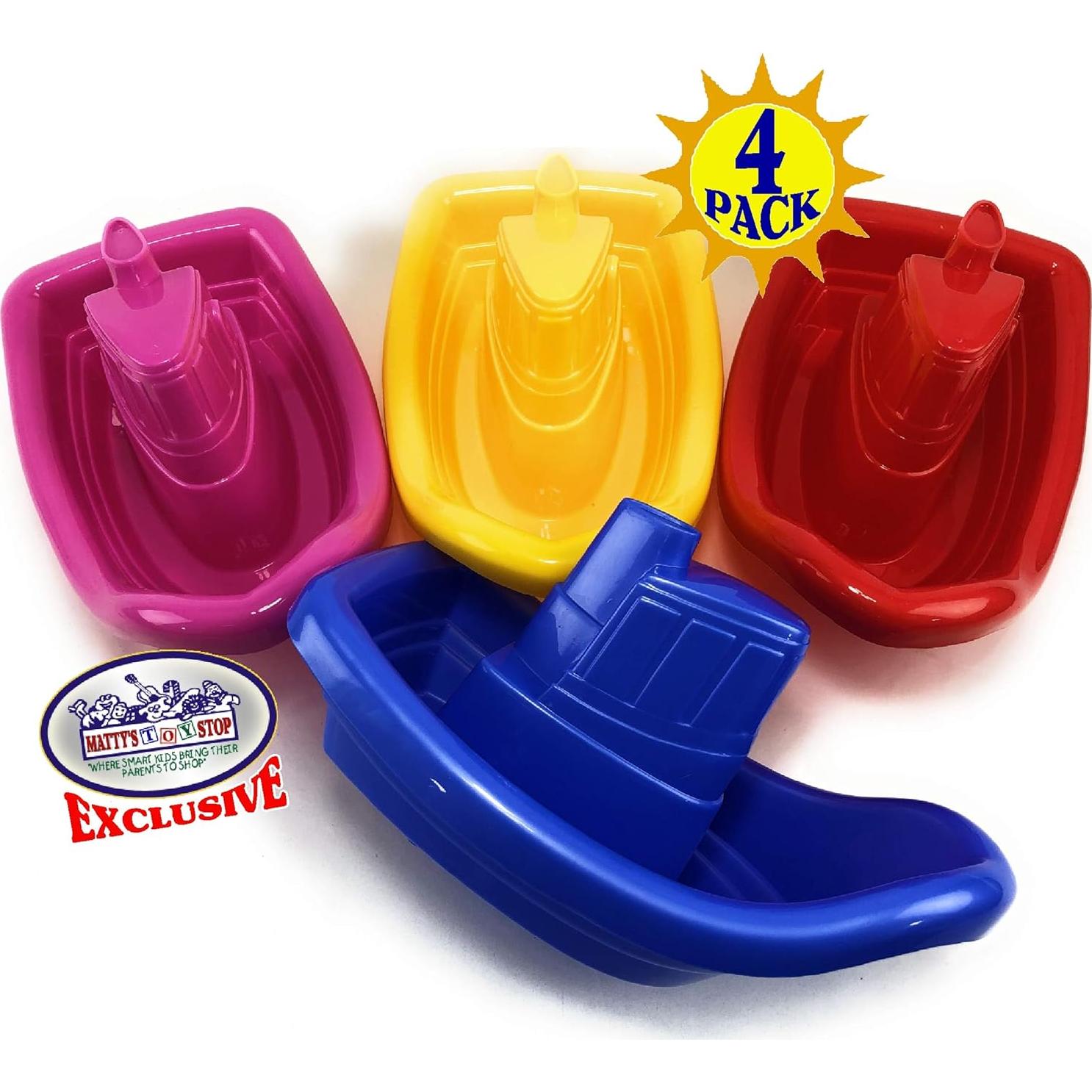Conjunto de 4 Barcos de Remolque Plástico Matty's Toy Stop 28 cm