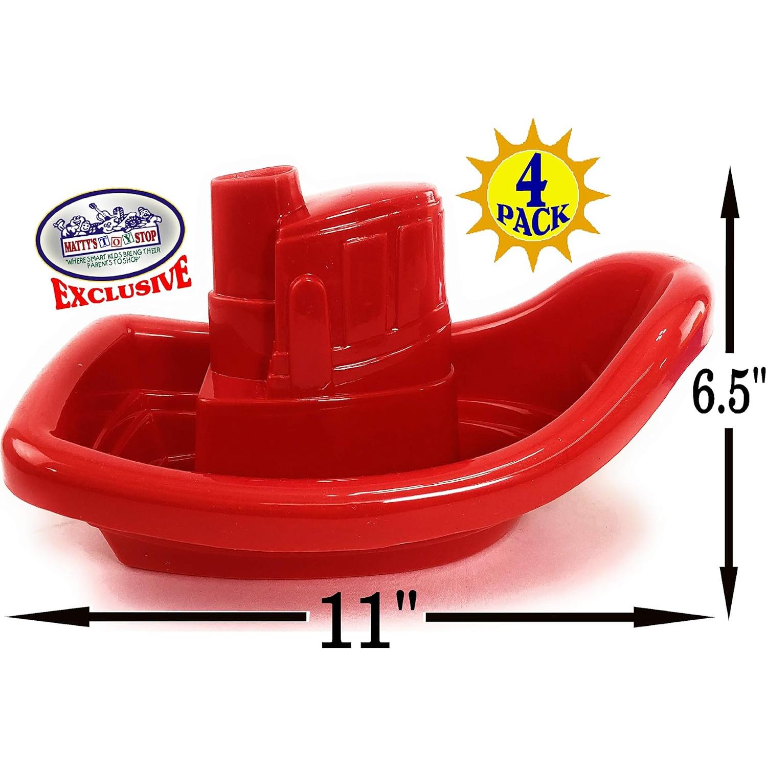Conjunto de 4 Barcos de Remolque Plástico Matty's Toy Stop 28 cm