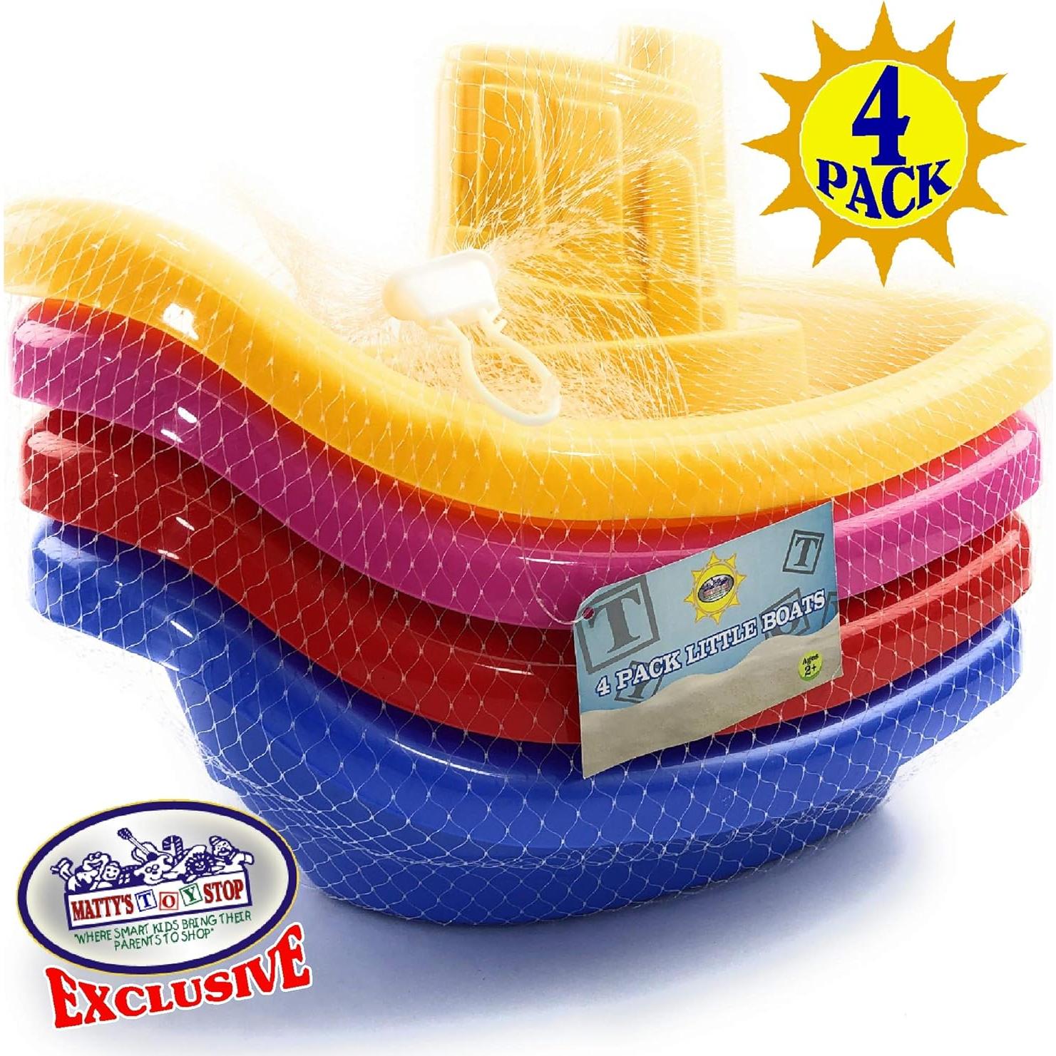 Conjunto de 4 Barcos de Remolque Plástico Matty's Toy Stop 28 cm