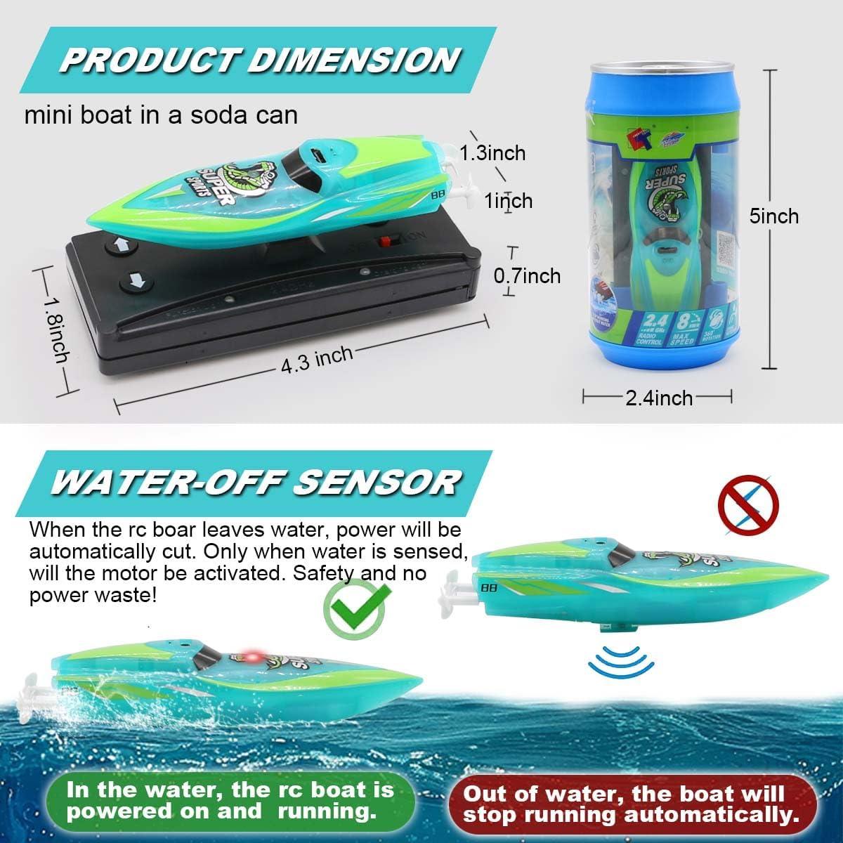 Mini Barco RC CX 3329 Control Remoto 2.4GHz Verde LED