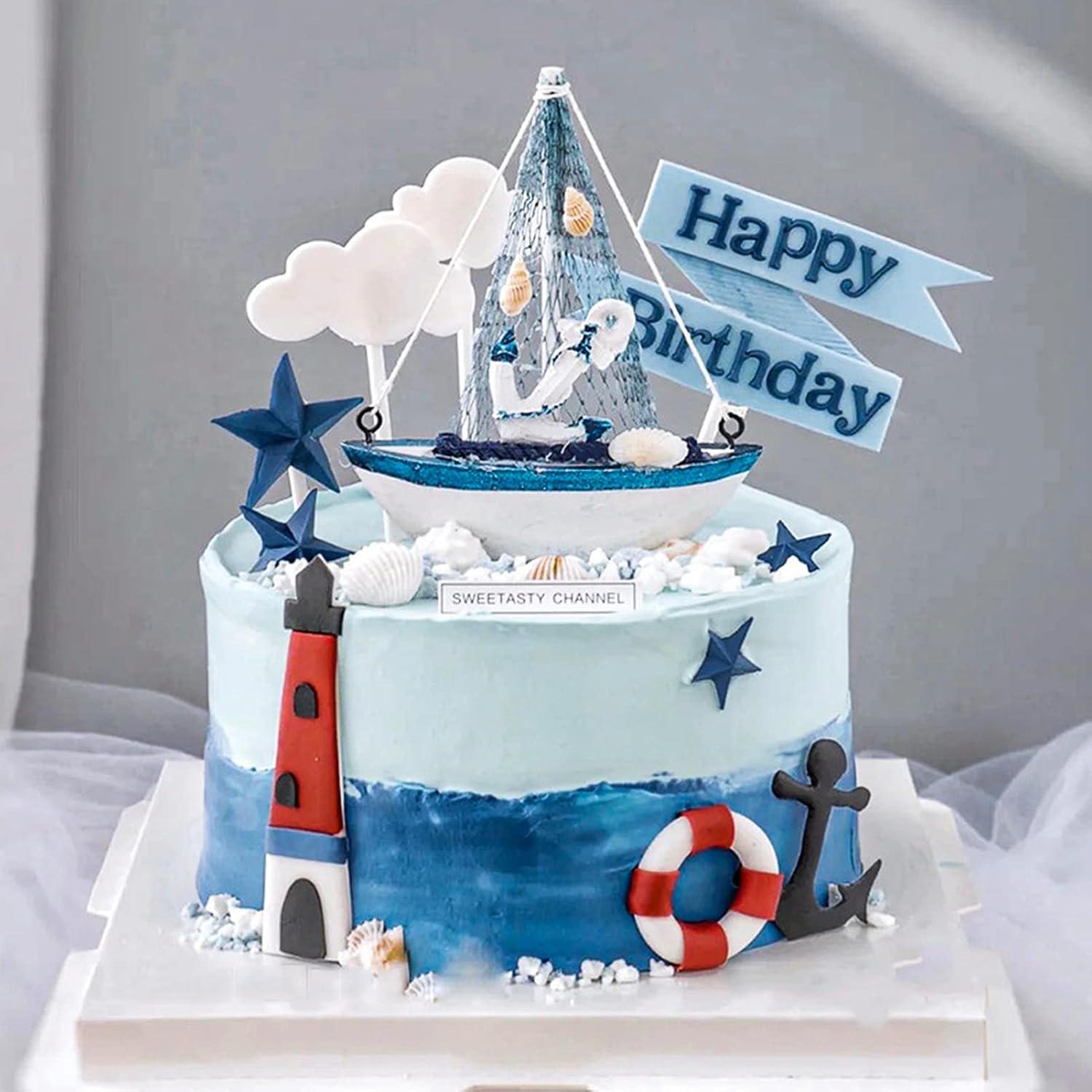 Mini Decoración de Velero BLLREMIPSUR 2 Pcs Madera 10.9x12.7cm