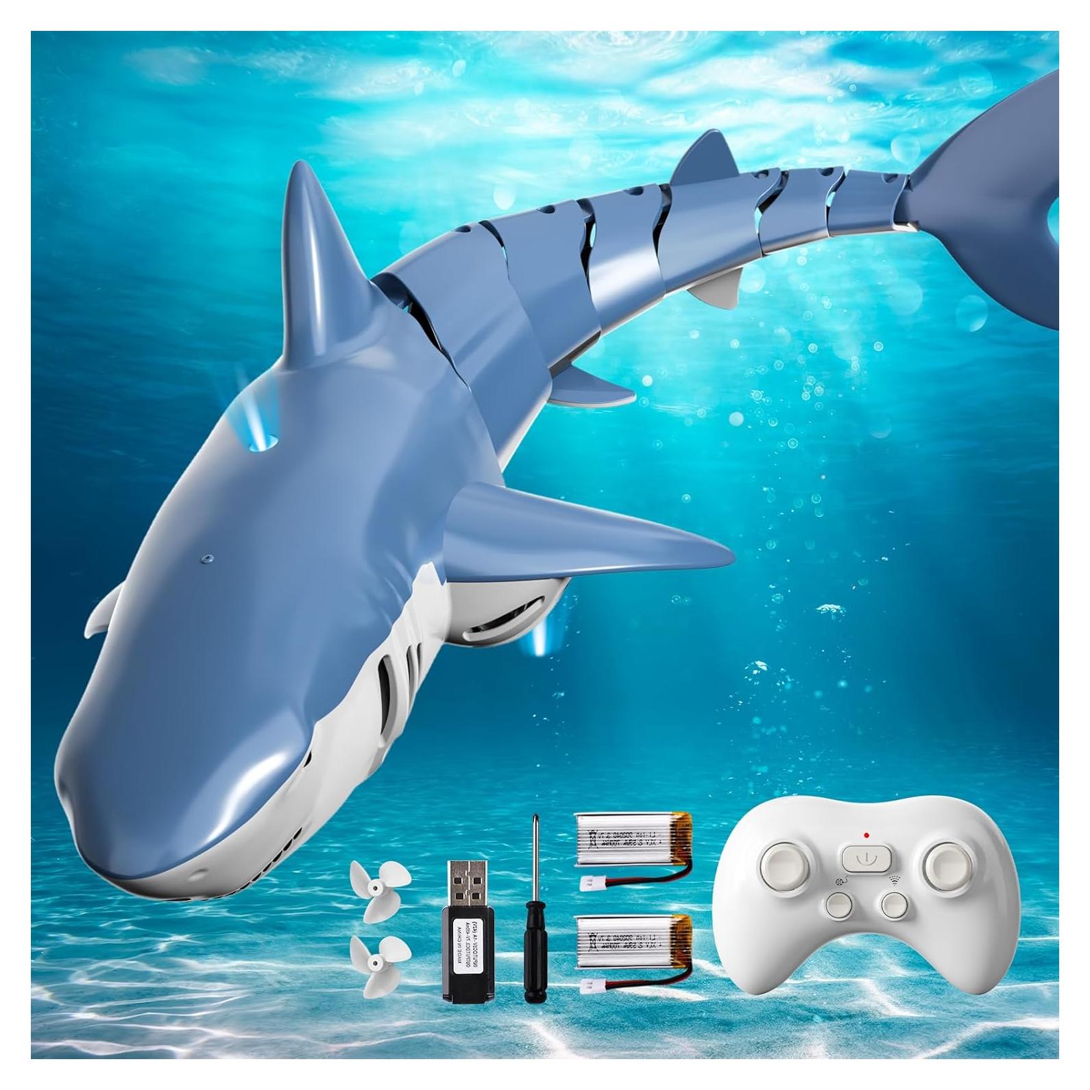 Juguete Tiburón RC 2.4GHz BLmukce 36.8x14x9.9cm Azul