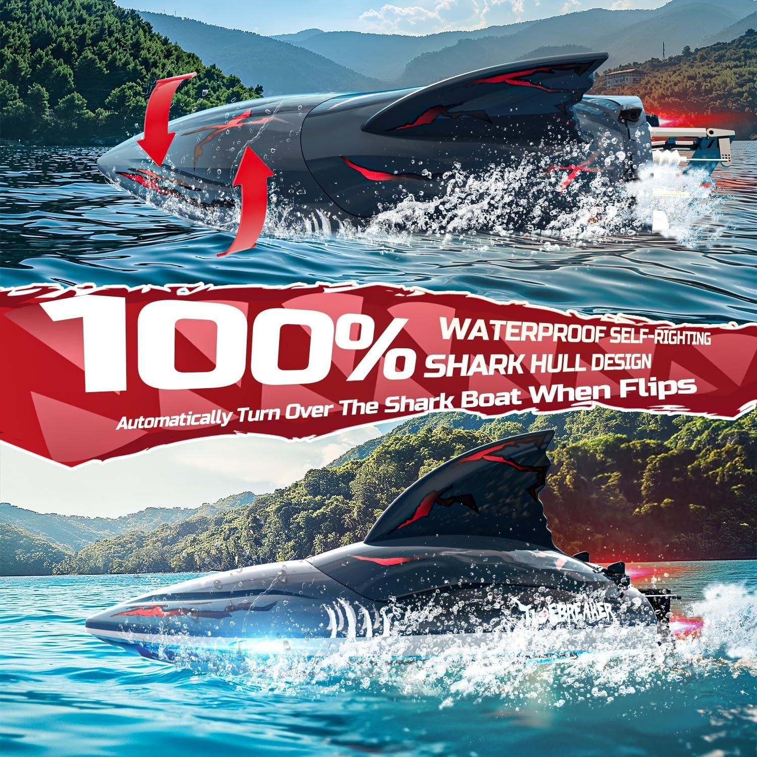 Barco RC DEERC Velociraptor 2.4Ghz 48km/h Impermeable