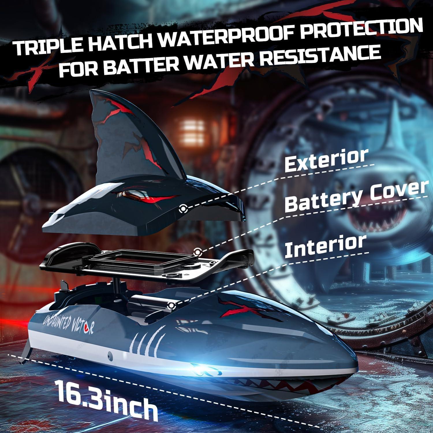 Barco RC DEERC Velociraptor 2.4Ghz 48km/h Impermeable