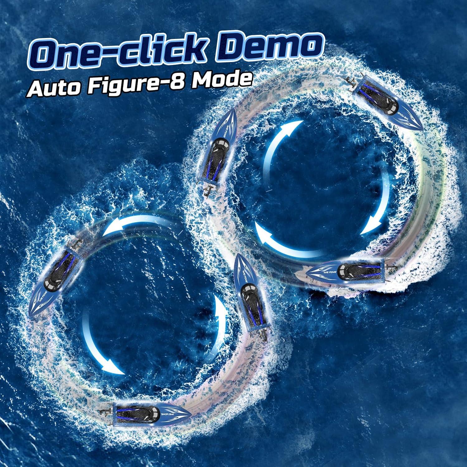 Barco RC WeFone WF17 para Piscinas y Lagos, 24 KMH, LED