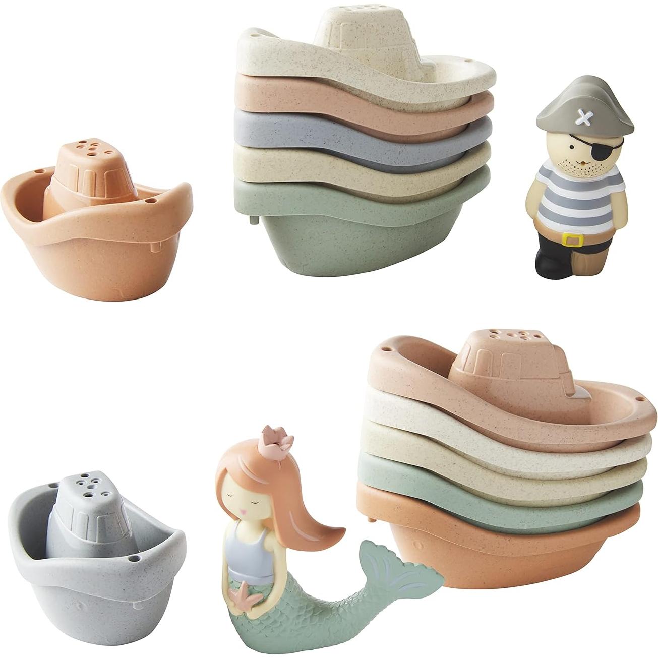 Conjunto de Barcos Apilables Mud Pie para Niños 7 Piezas