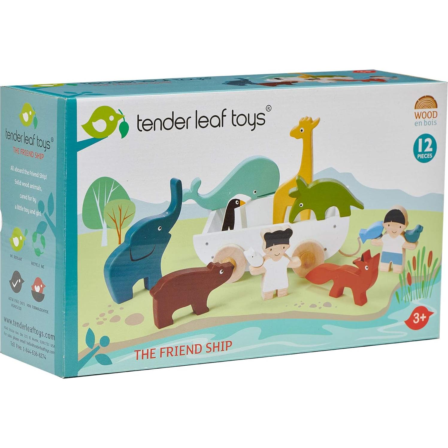 Tender Leaf Toys Barco Amigo 12 Piezas Juguete Educativo