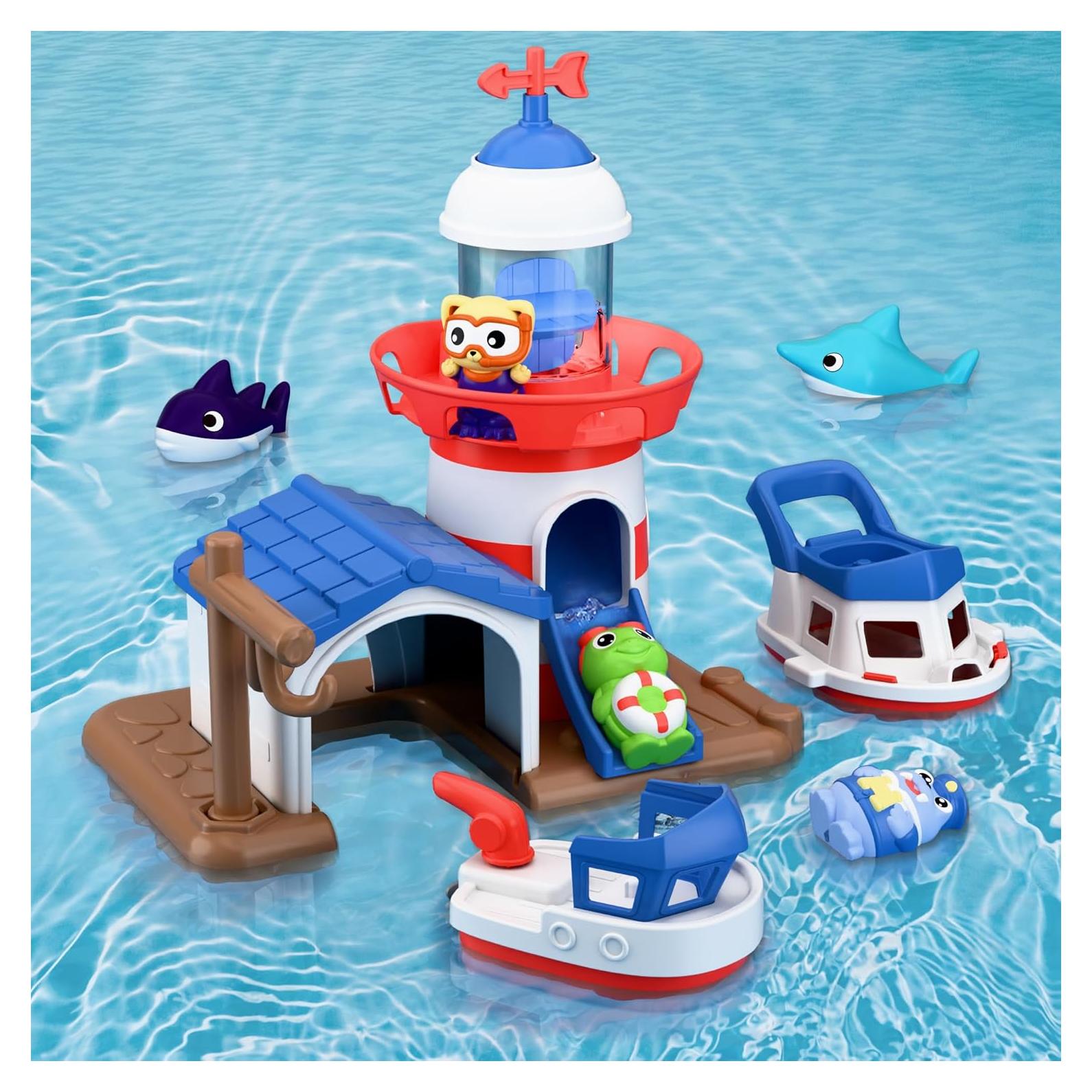 Set de Juguetes de Baño iPlay, iLearn Faro para Niños 18 meses+