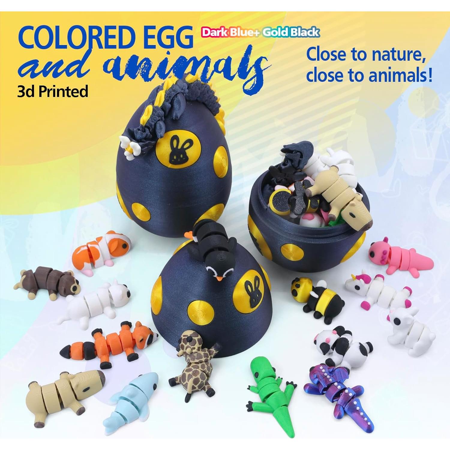 Conjunto de Figuras de Animales Articulados 3D HyBaiS - 3 Piezas