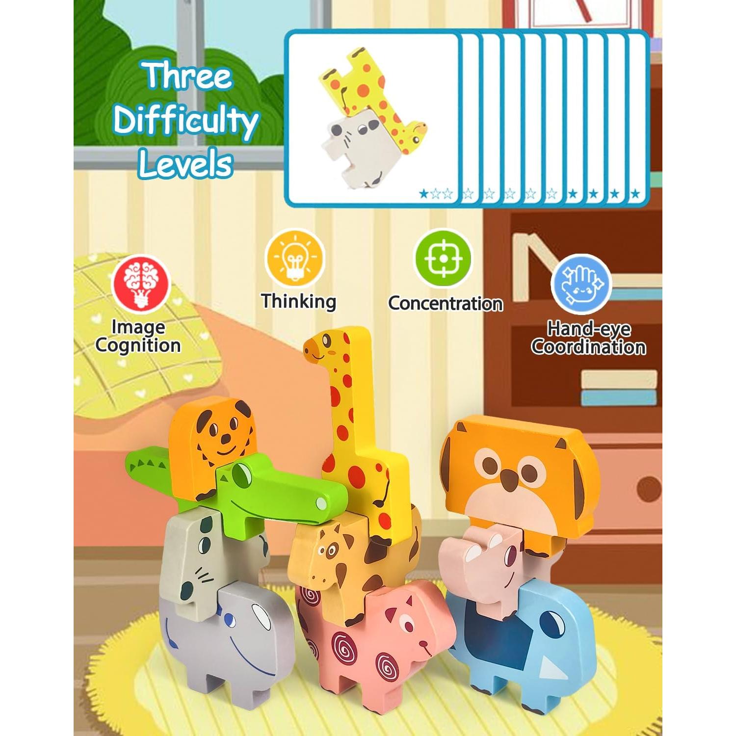 Juguetes Montessori de Madera Maaacute - 10 Bloques Animales