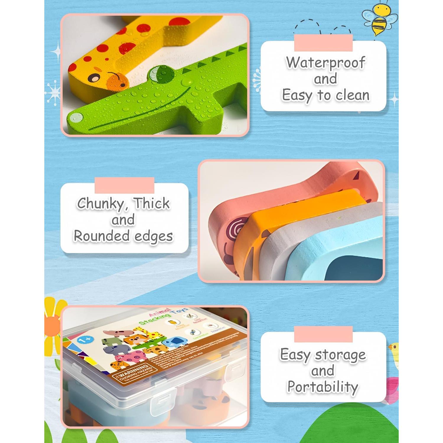 Juguetes Montessori de Madera Maaacute - 10 Bloques Animales