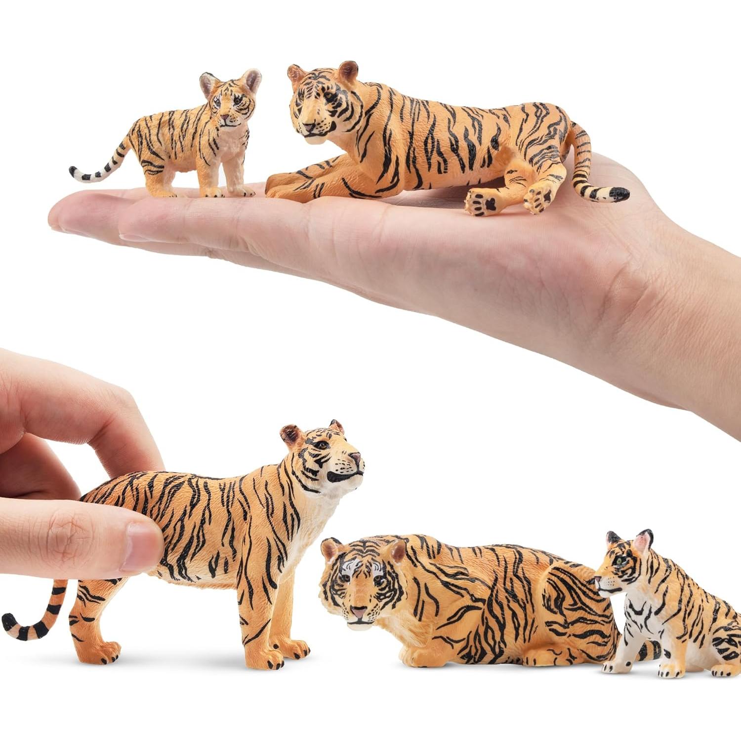 Figuras de Tigres y Cachorros Toymany - Set 6 Piezas Educativo