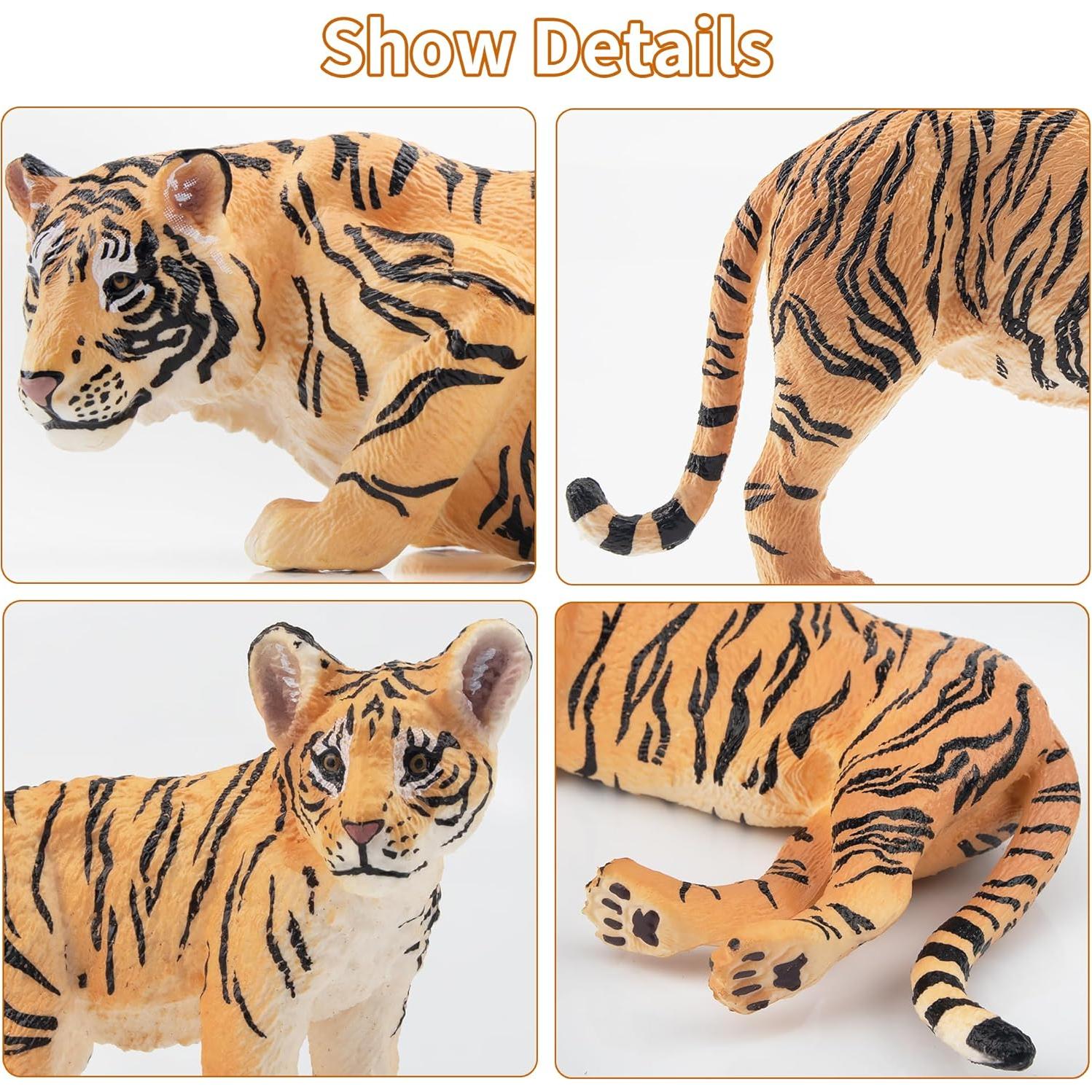 Figuras de Tigres y Cachorros Toymany - Set 6 Piezas Educativo