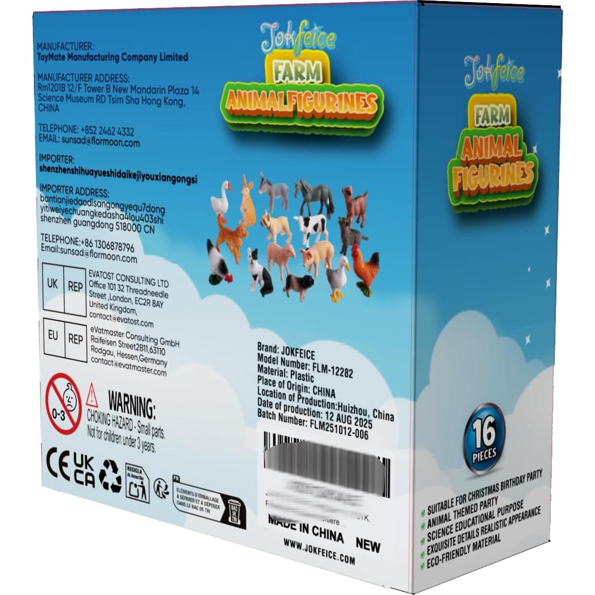 16 Figuras de Animales de Granja JOKFEICE - Juguetes Educativos