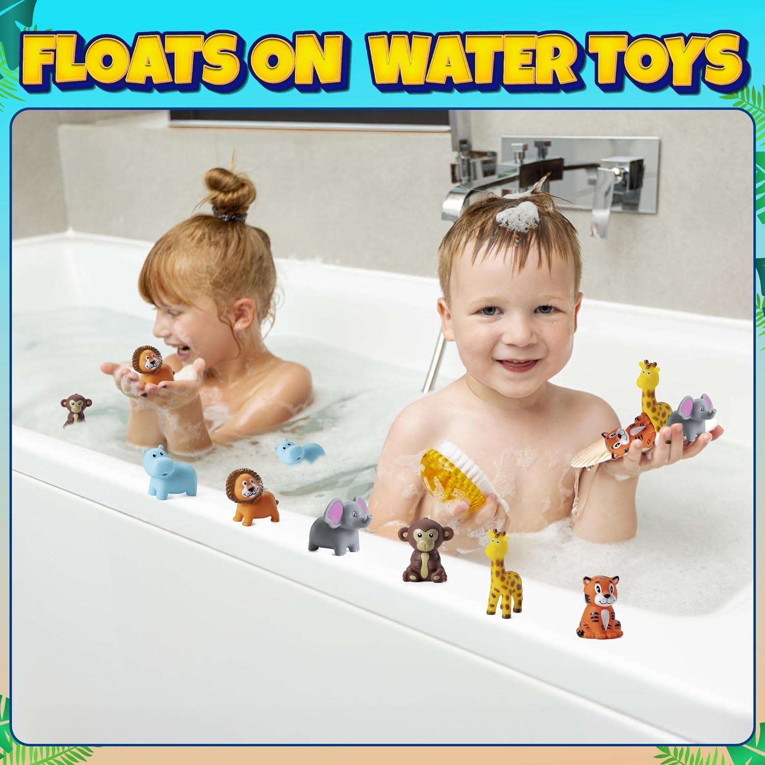 Mini Juguetes de Baño de Animales de Safari Bedwina - 12 Pcs