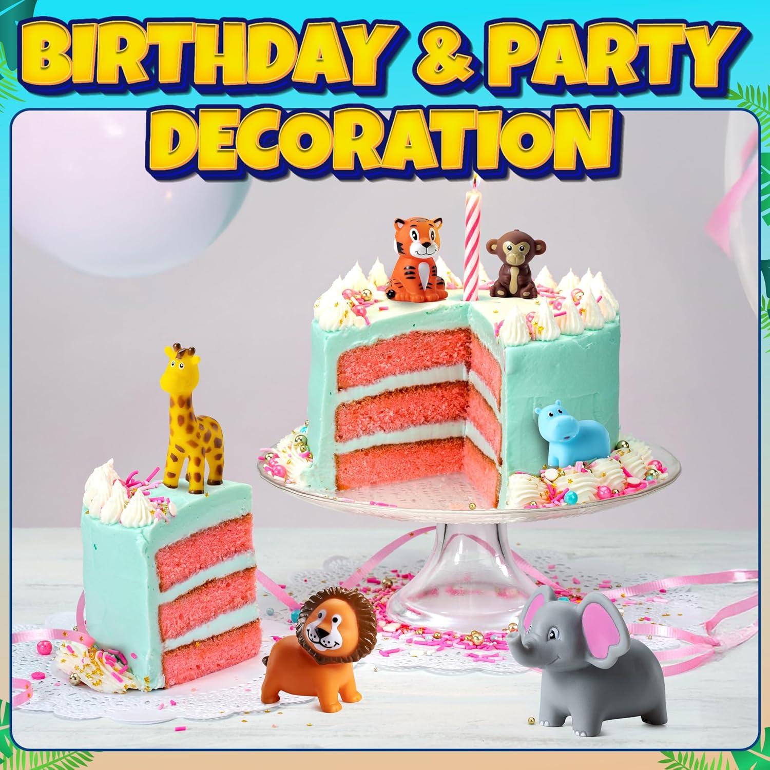 Mini Juguetes de Baño de Animales de Safari Bedwina - 12 Pcs