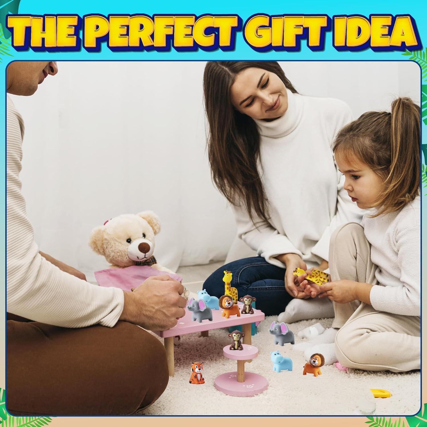 Mini Juguetes de Baño de Animales de Safari Bedwina - 12 Pcs