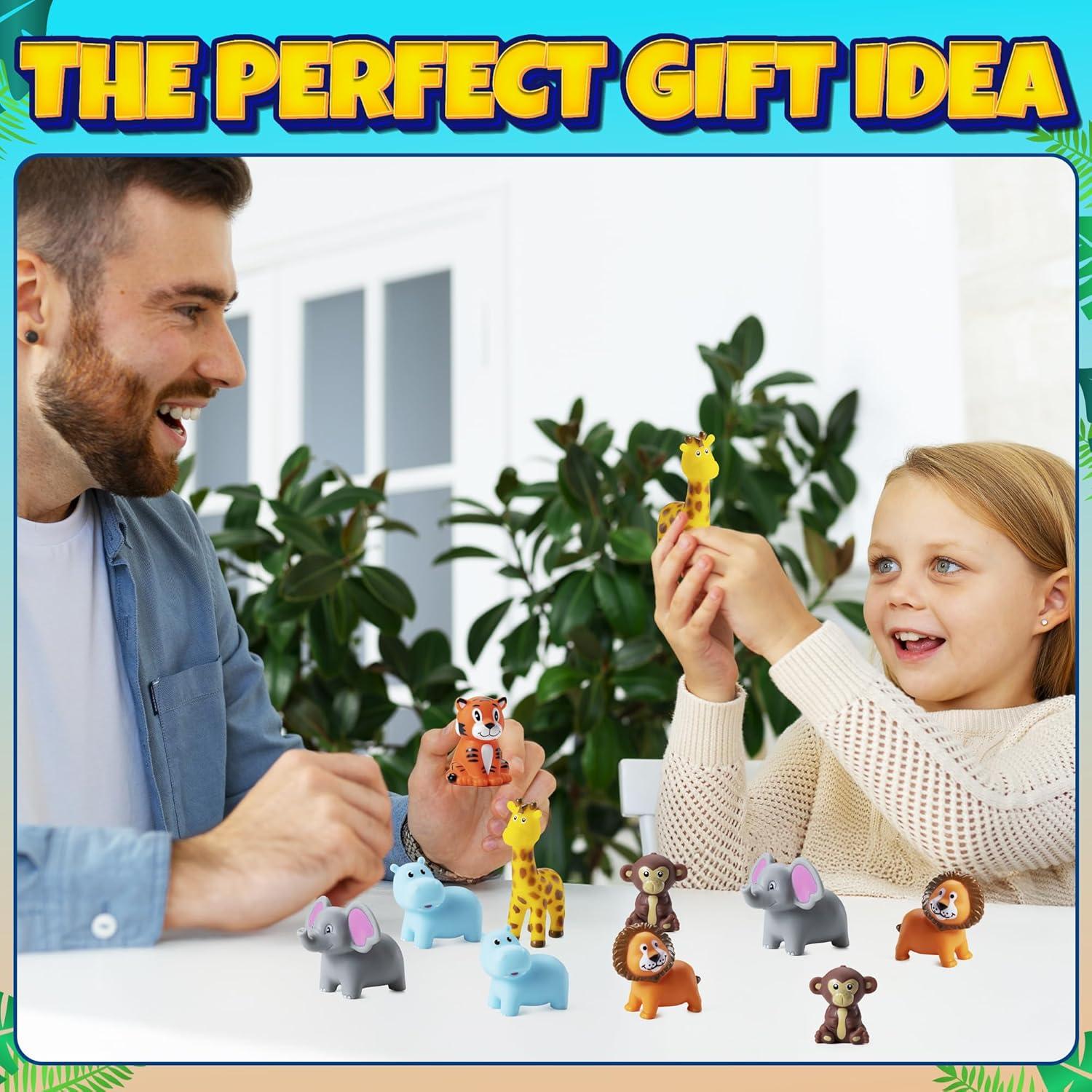 Mini Juguetes de Baño de Animales de Safari Bedwina - 12 Pcs