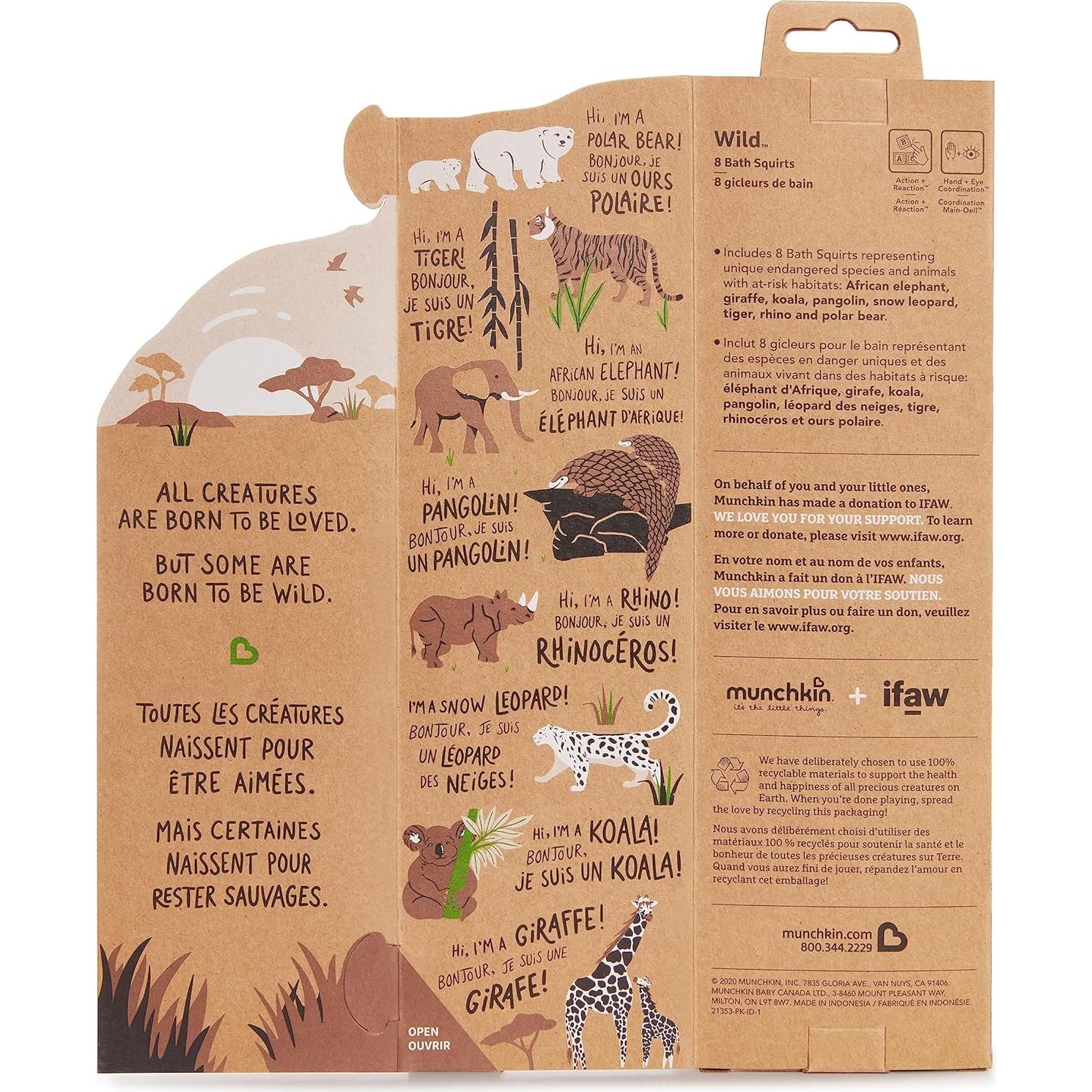 Juguete de Baño Munchkin 8 Animales Salvajes Flotantes