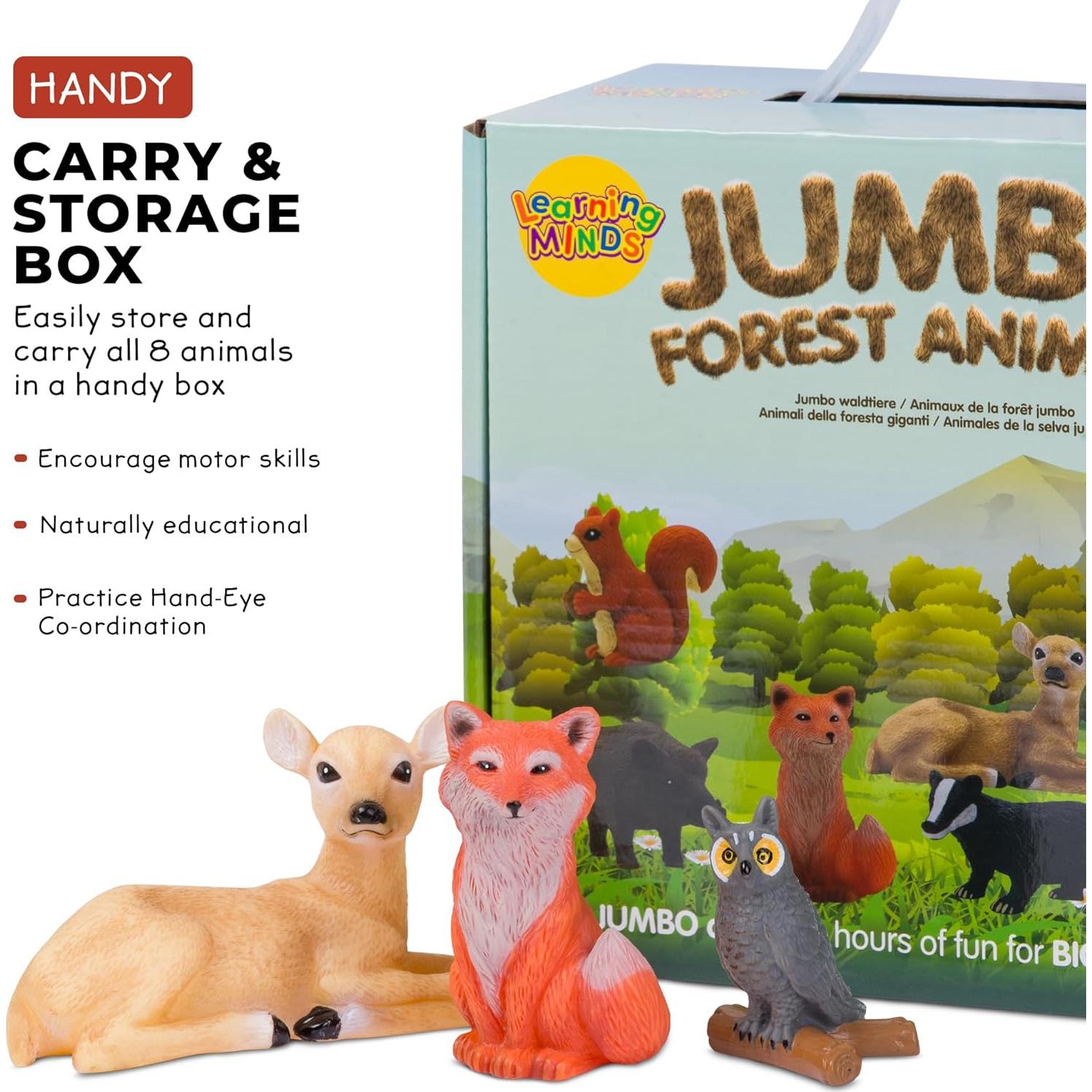 Juego de 8 Figuras Gigantes de Animales del Bosque Learning Minds