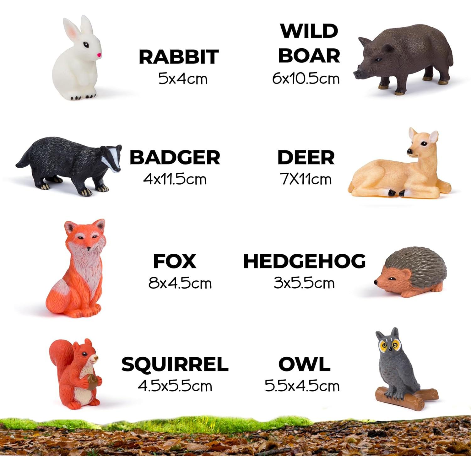 Juego de 8 Figuras Gigantes de Animales del Bosque Learning Minds