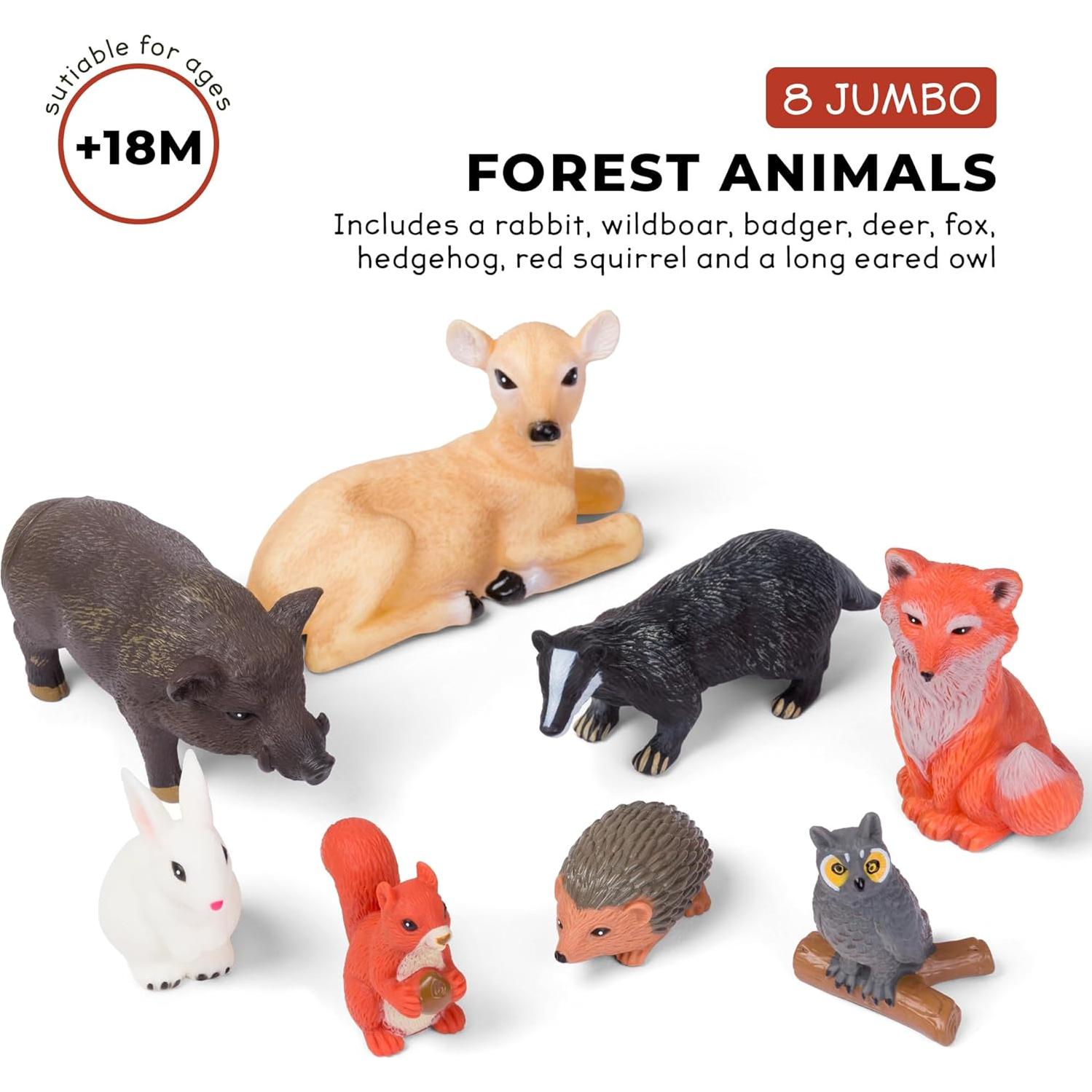 Juego de 8 Figuras Gigantes de Animales del Bosque Learning Minds