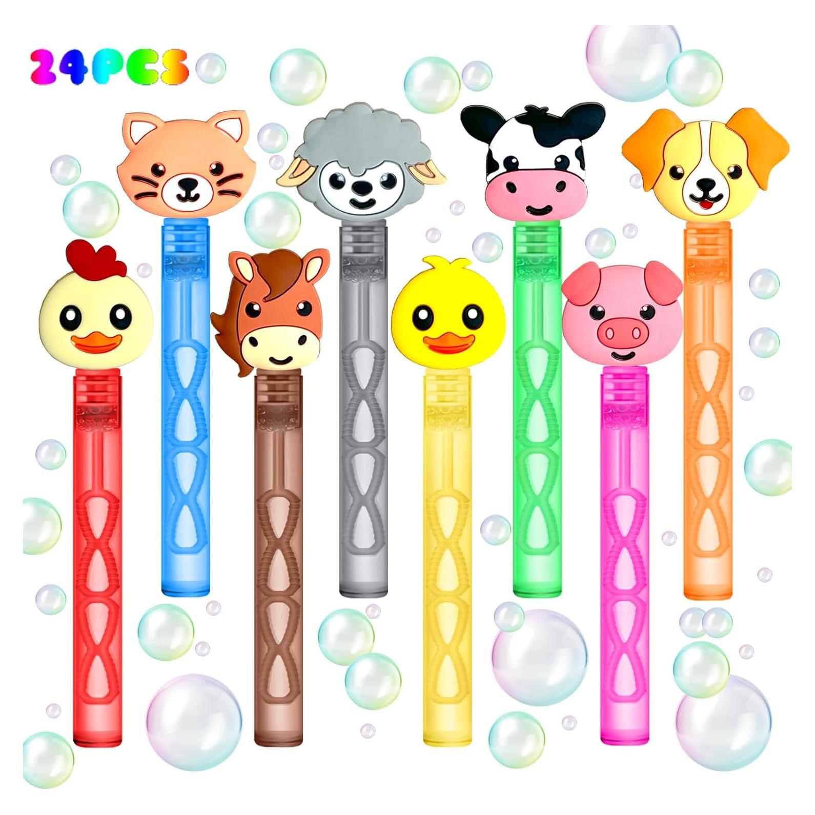 Varitas de Burbujas de Animales de Granja - 24 Piezas Uoyoi