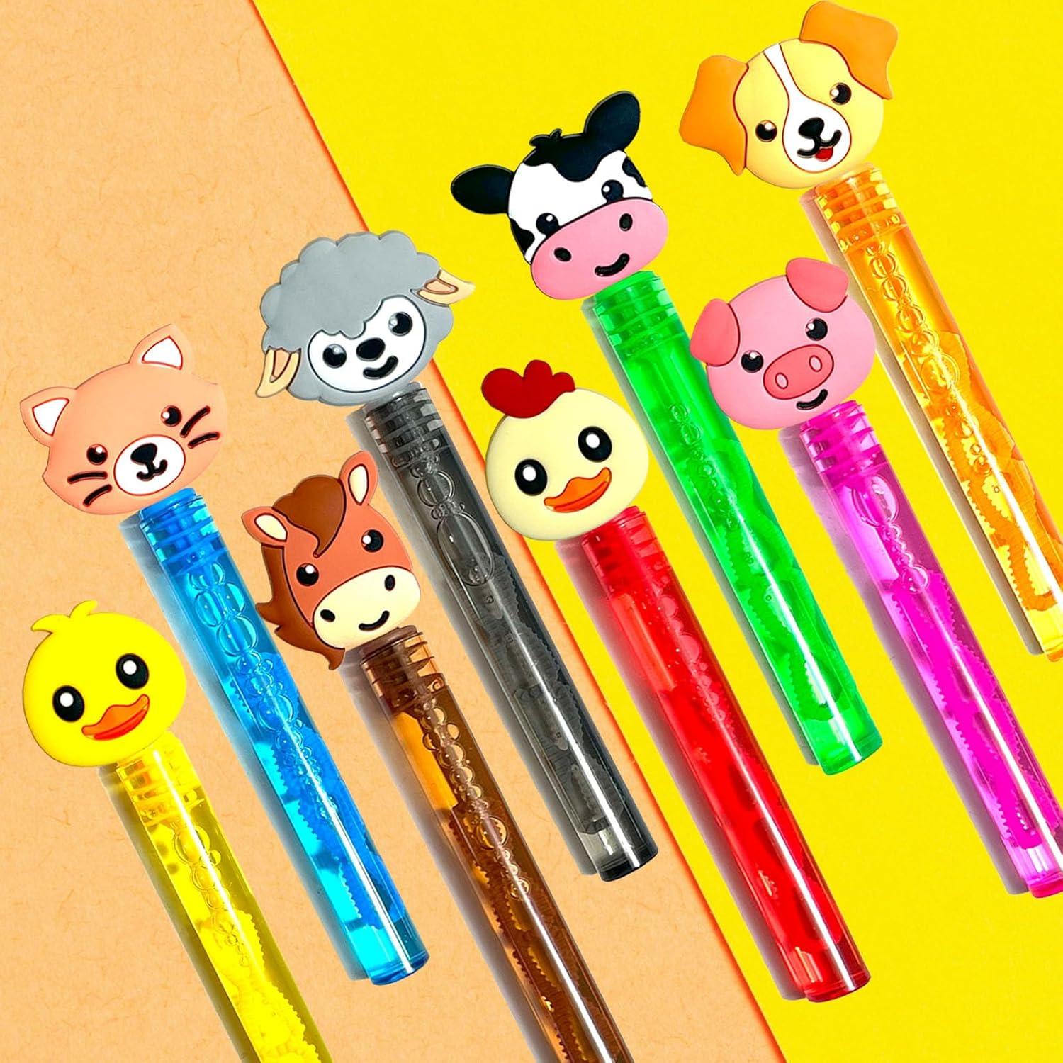 Varitas de Burbujas de Animales de Granja - 24 Piezas Uoyoi