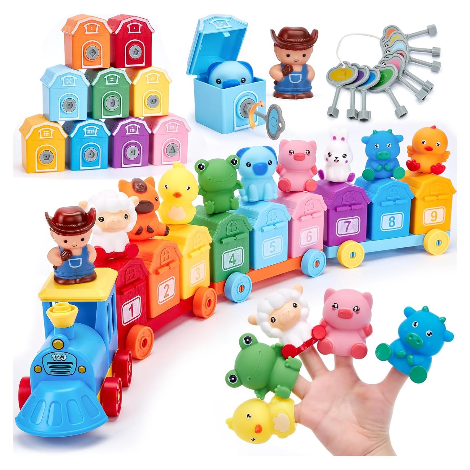 Set de Tren Montessori Hahaland con Animales y Títeres - 30.5x20.5cm