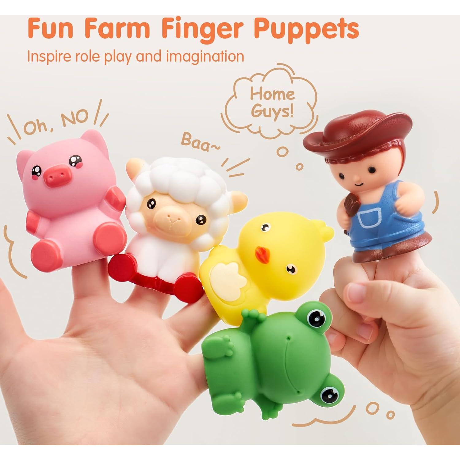 Set de Tren Montessori Hahaland con Animales y Títeres - 30.5x20.5cm