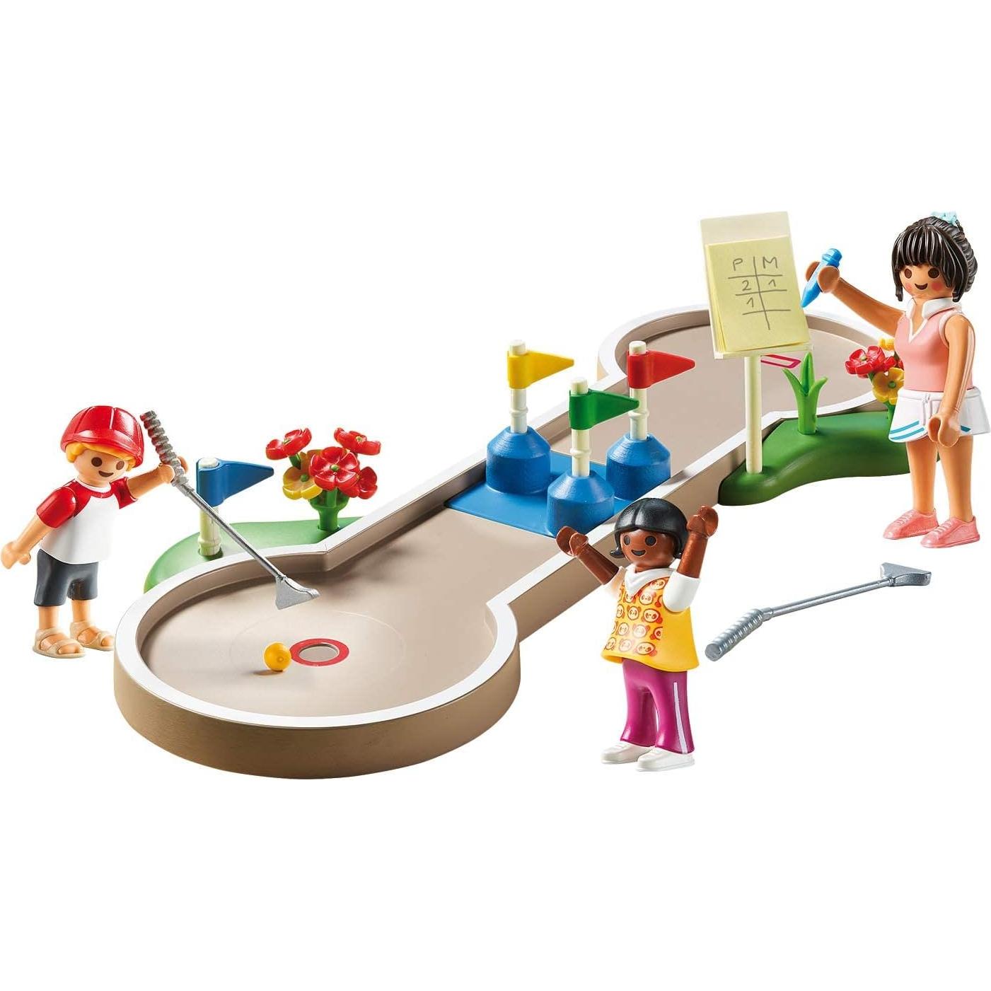 Playmobil Mini Golf Set 70092 con 3 Figuras y Accesorios