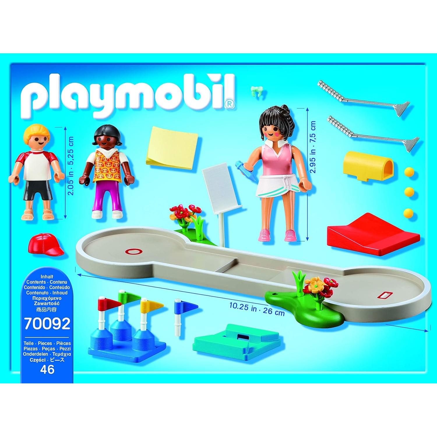 Playmobil Mini Golf Set 70092 con 3 Figuras y Accesorios