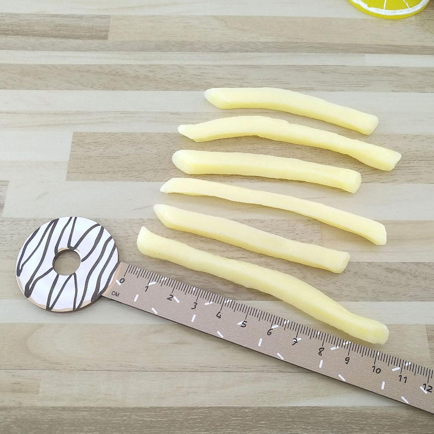 15 Piezas de Papas Fritas Falsas Realistas PVC 7-10cm