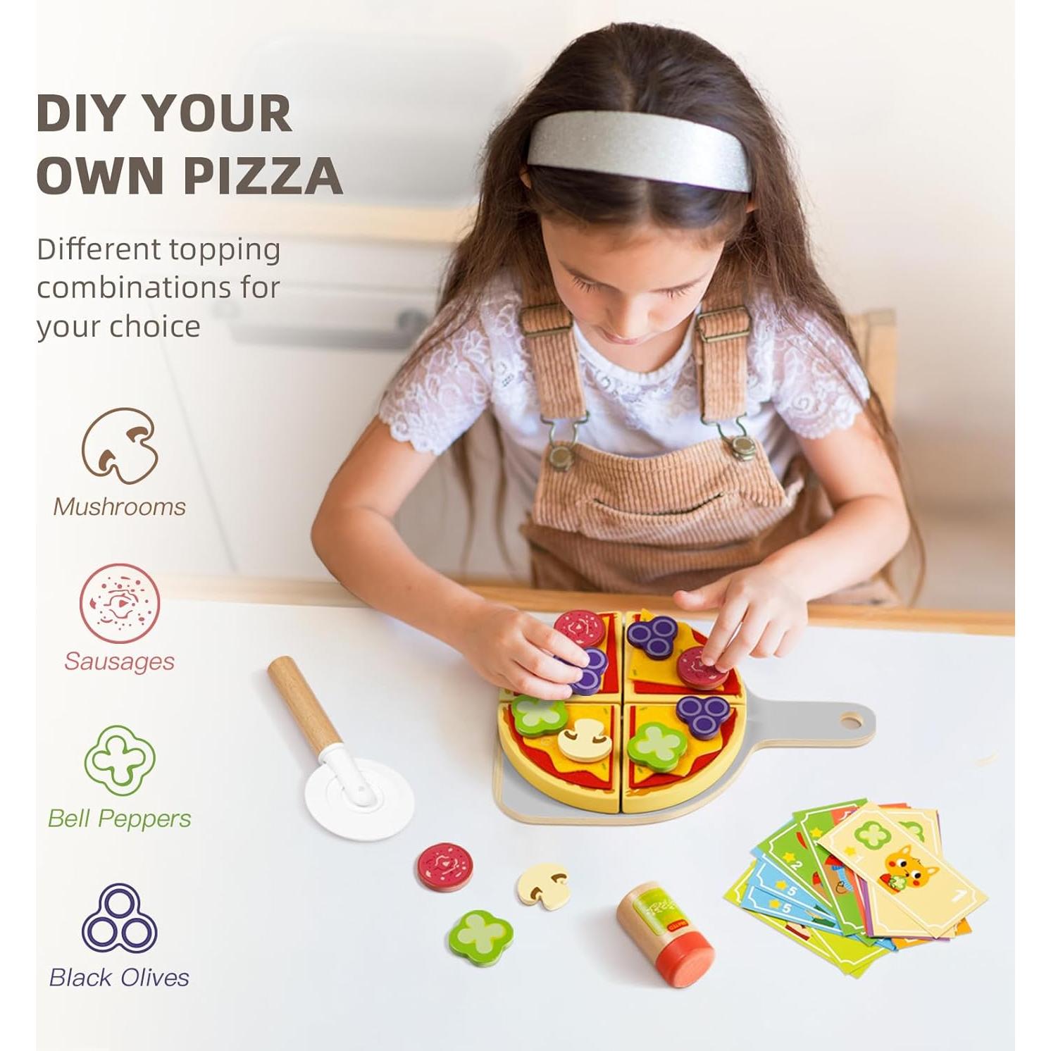 Conjunto de Juego de Pizzería de Madera OOOK 30.99x26.42cm