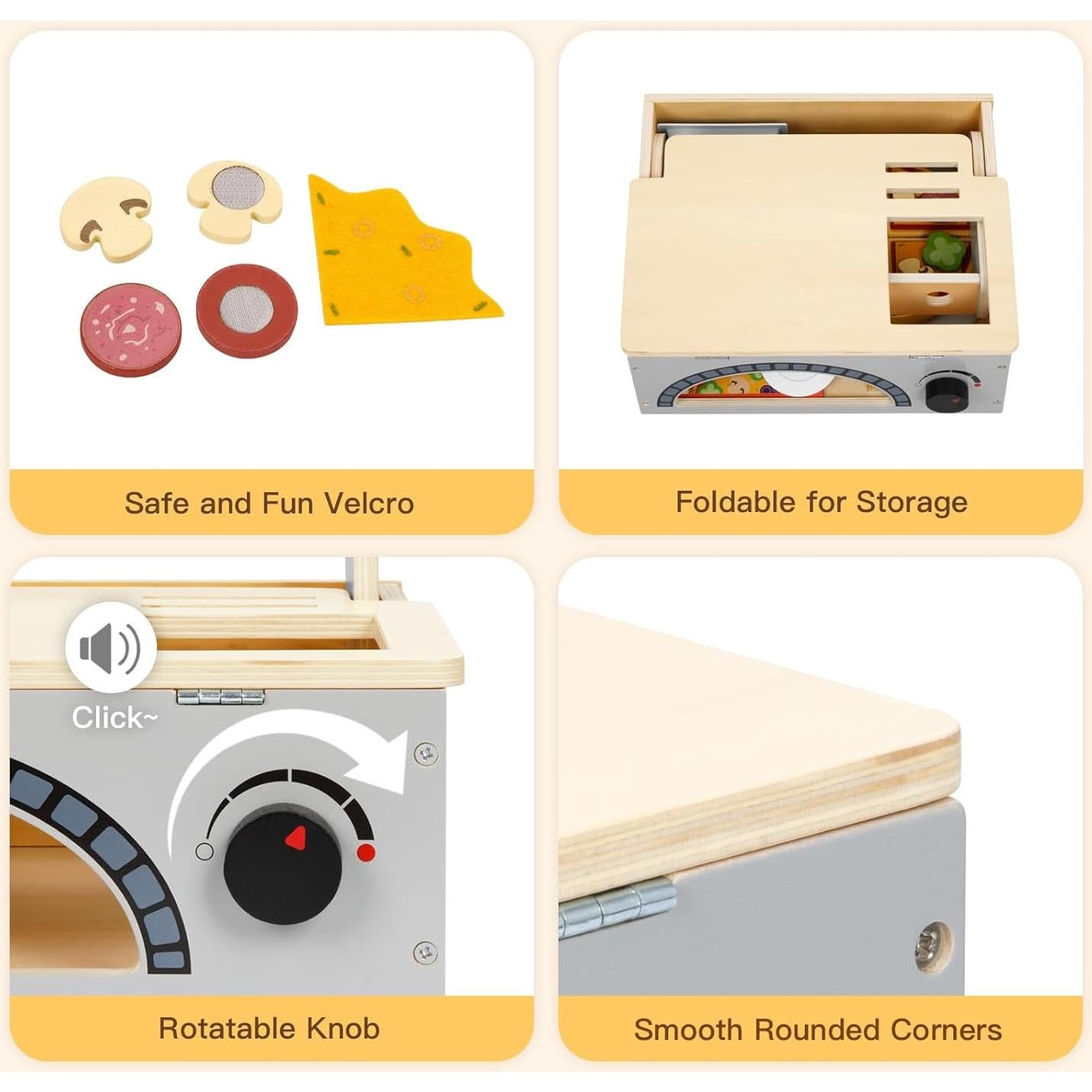 Conjunto de Juego de Pizzería de Madera OOOK 30.99x26.42cm