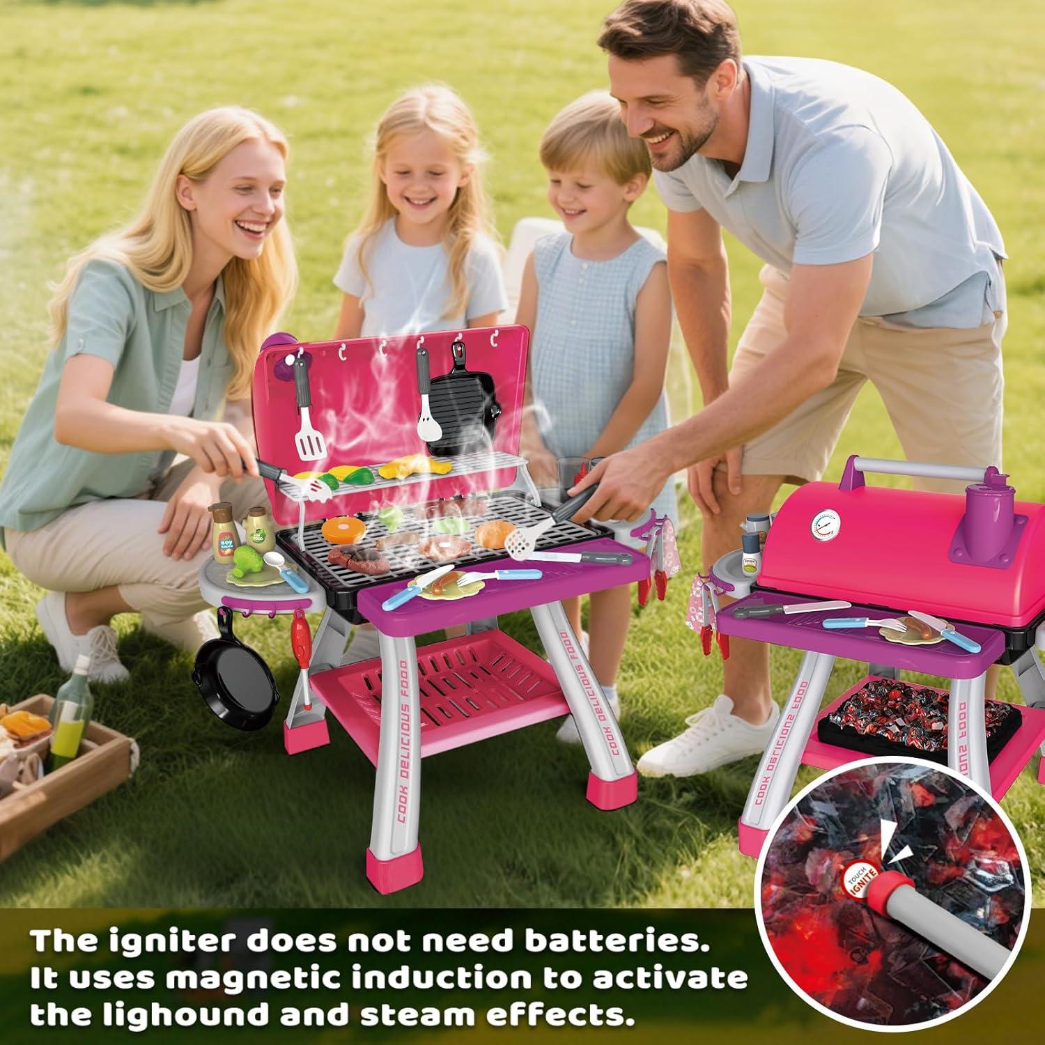 Juego de Cocina Parrilla Rosa AuroTops con Luz y Sonido