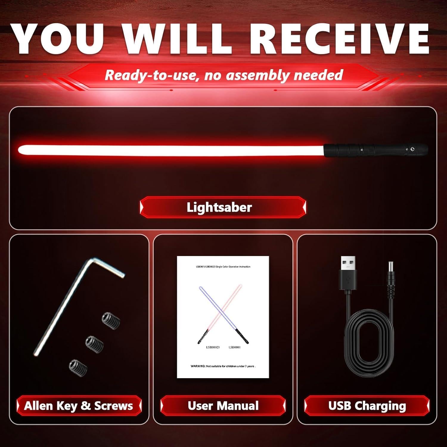 Sable de Luz LED Jedi Sith YDDSABER Rojo Recargable