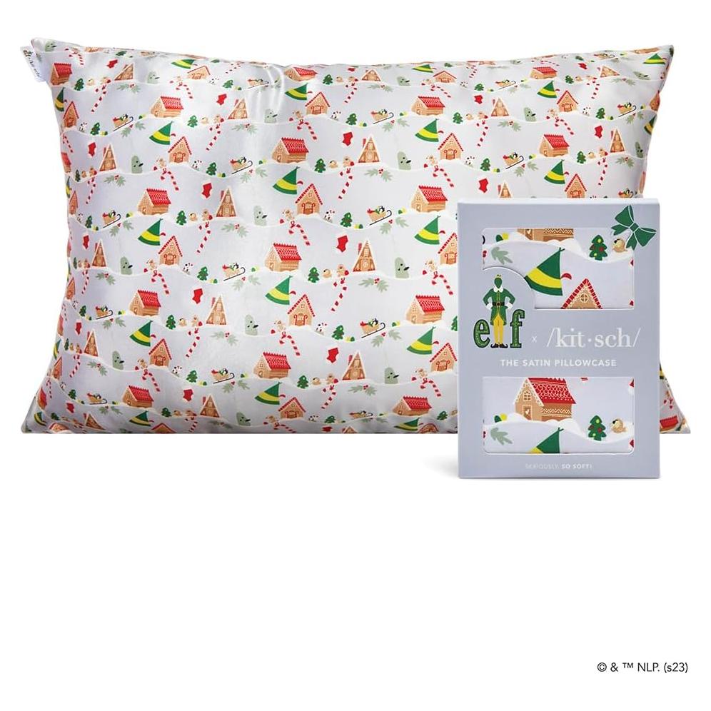 Funda de Almohada Kitsch Satén Reina Navidad Periwinkle