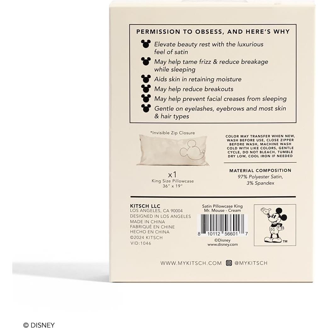 Funda de Almohada Kitsch Disney Mickey Mouse King Satén