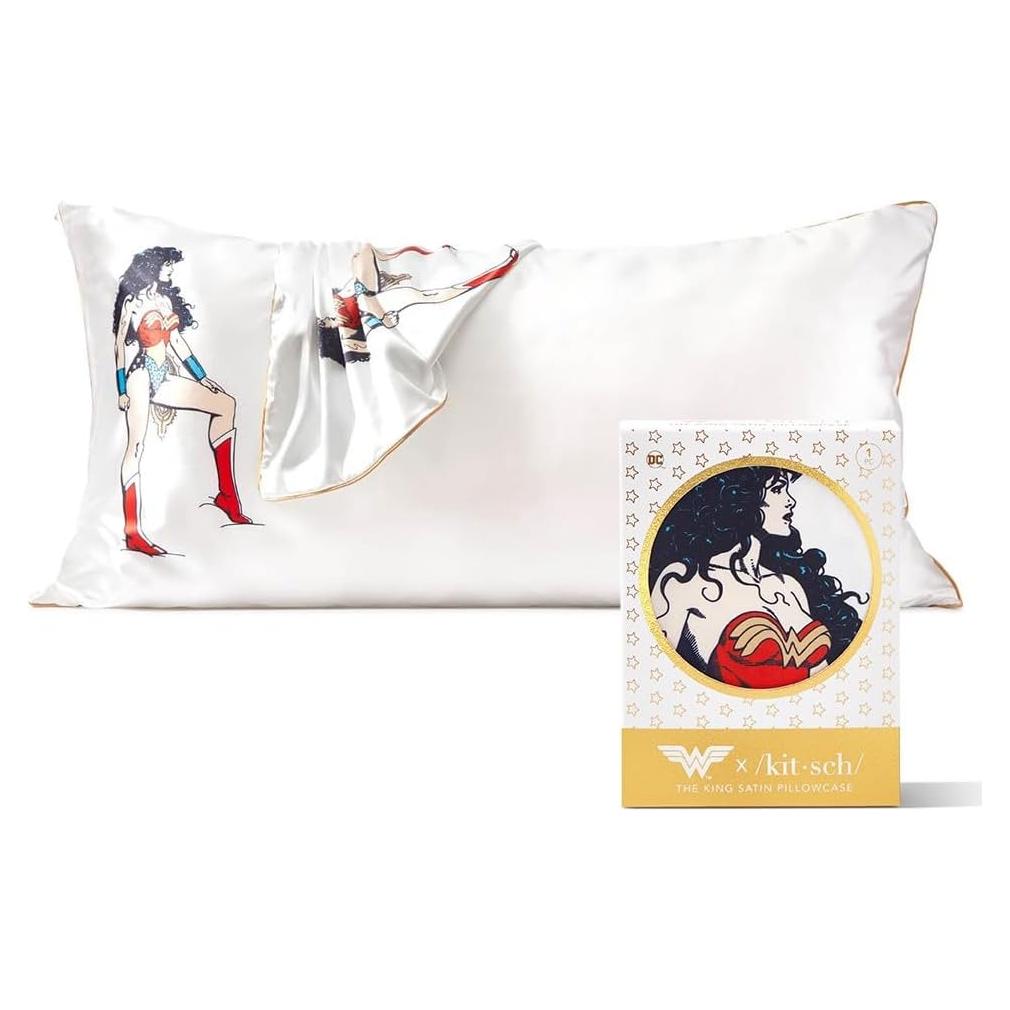 Funda de Almohada Kitsch King Satén Mujer Maravilla 600 Hilos